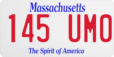 MA license plate 145UM0