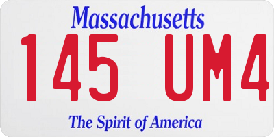 MA license plate 145UM4