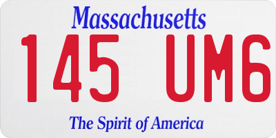 MA license plate 145UM6