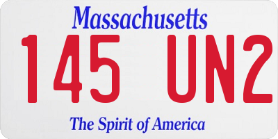 MA license plate 145UN2