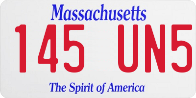 MA license plate 145UN5