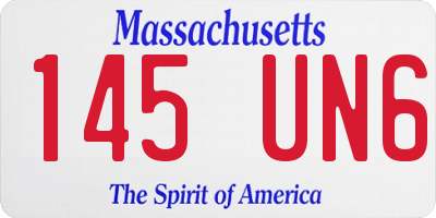 MA license plate 145UN6