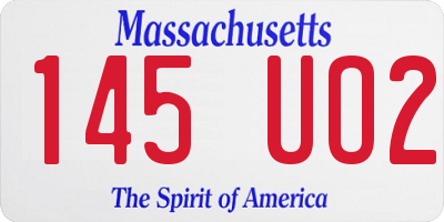 MA license plate 145UO2
