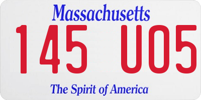 MA license plate 145UO5