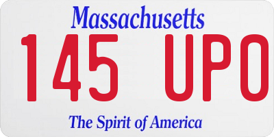 MA license plate 145UP0