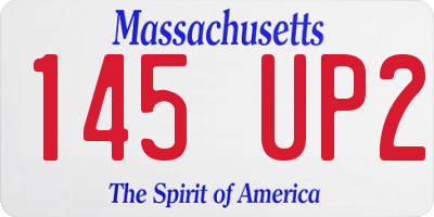 MA license plate 145UP2