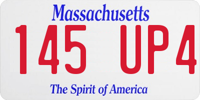 MA license plate 145UP4