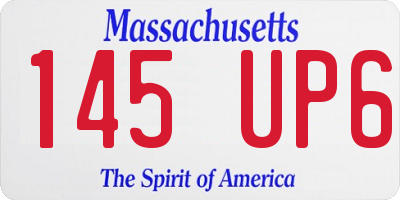MA license plate 145UP6