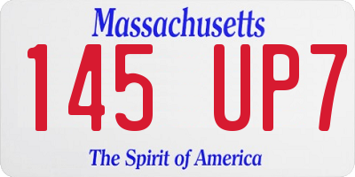 MA license plate 145UP7