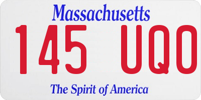MA license plate 145UQ0