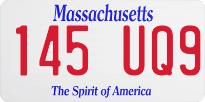 MA license plate 145UQ9