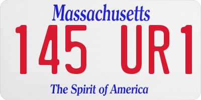 MA license plate 145UR1