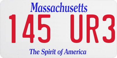 MA license plate 145UR3