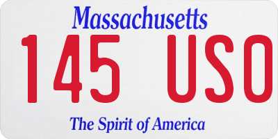 MA license plate 145US0