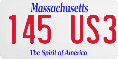 MA license plate 145US3