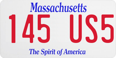 MA license plate 145US5