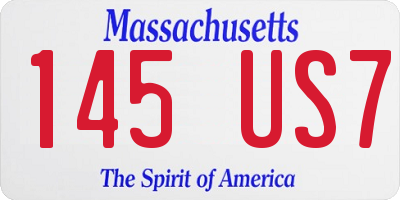 MA license plate 145US7