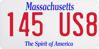 MA license plate 145US8