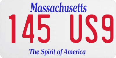 MA license plate 145US9