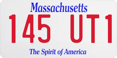 MA license plate 145UT1