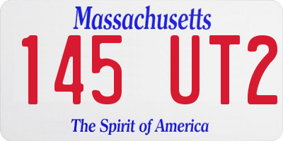 MA license plate 145UT2
