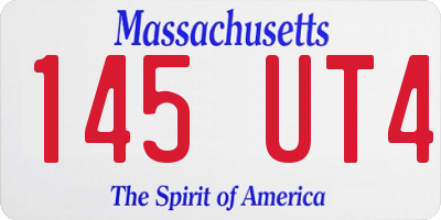 MA license plate 145UT4