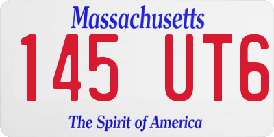MA license plate 145UT6