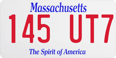 MA license plate 145UT7