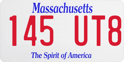 MA license plate 145UT8