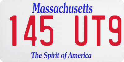 MA license plate 145UT9