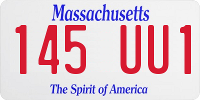 MA license plate 145UU1