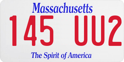 MA license plate 145UU2