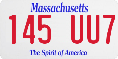 MA license plate 145UU7