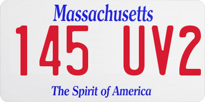 MA license plate 145UV2