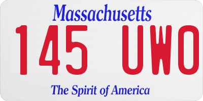 MA license plate 145UW0