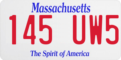 MA license plate 145UW5