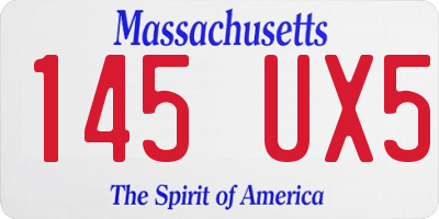 MA license plate 145UX5