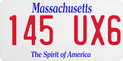 MA license plate 145UX6