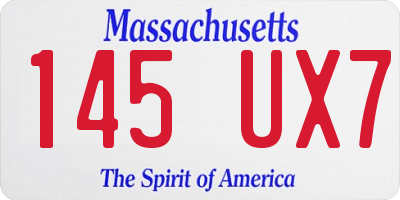MA license plate 145UX7