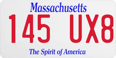 MA license plate 145UX8