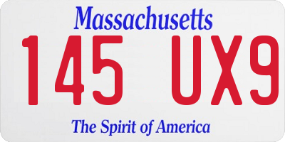 MA license plate 145UX9