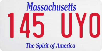 MA license plate 145UY0