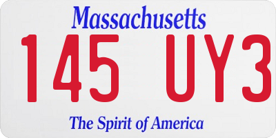 MA license plate 145UY3