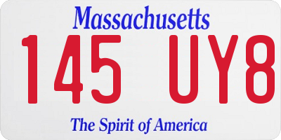 MA license plate 145UY8