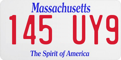 MA license plate 145UY9