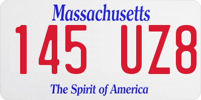 MA license plate 145UZ8