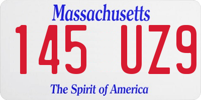 MA license plate 145UZ9