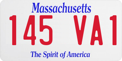 MA license plate 145VA1