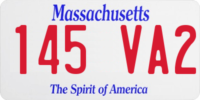 MA license plate 145VA2