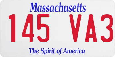 MA license plate 145VA3